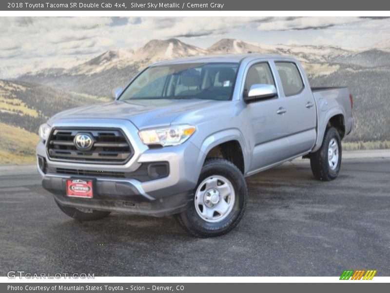 Silver Sky Metallic / Cement Gray 2018 Toyota Tacoma SR Double Cab 4x4
