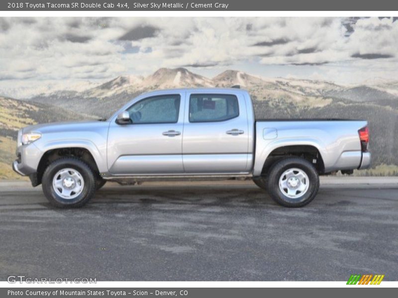 Silver Sky Metallic / Cement Gray 2018 Toyota Tacoma SR Double Cab 4x4