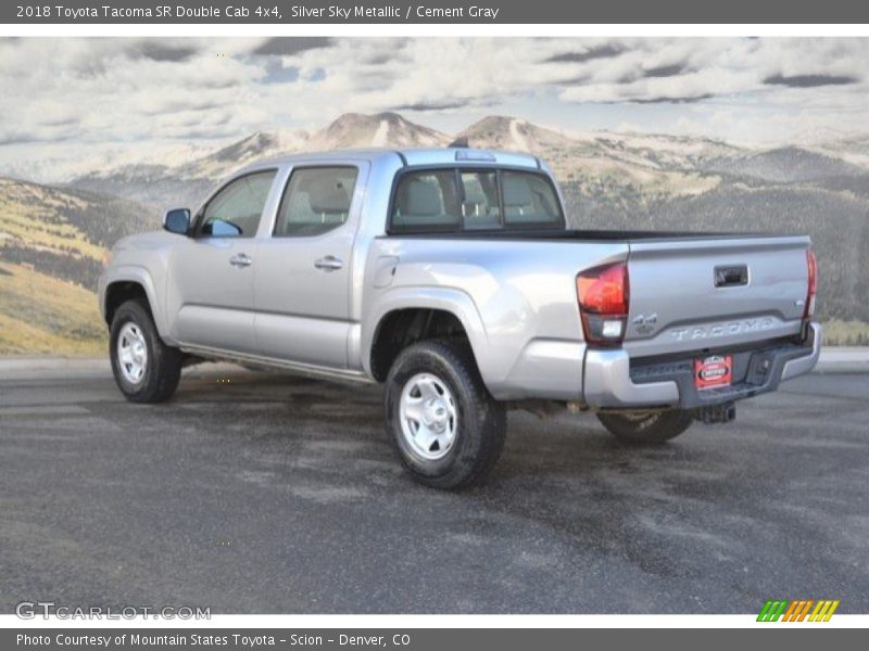 Silver Sky Metallic / Cement Gray 2018 Toyota Tacoma SR Double Cab 4x4