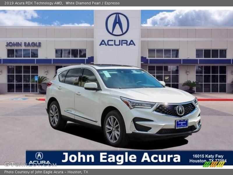 White Diamond Pearl / Espresso 2019 Acura RDX Technology AWD