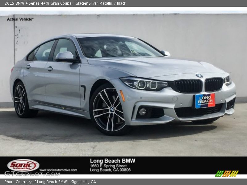 Glacier Silver Metallic / Black 2019 BMW 4 Series 440i Gran Coupe