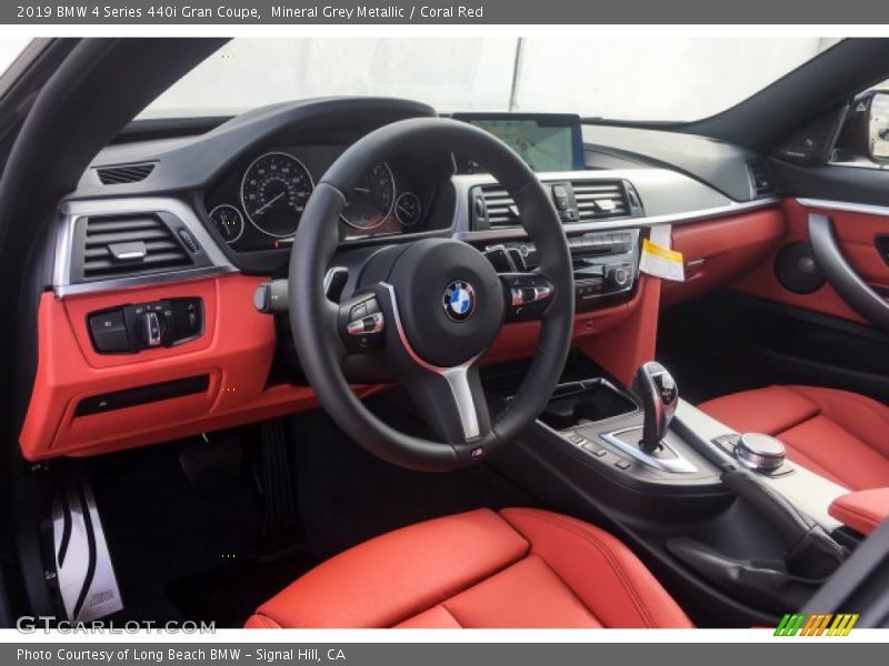 Mineral Grey Metallic / Coral Red 2019 BMW 4 Series 440i Gran Coupe
