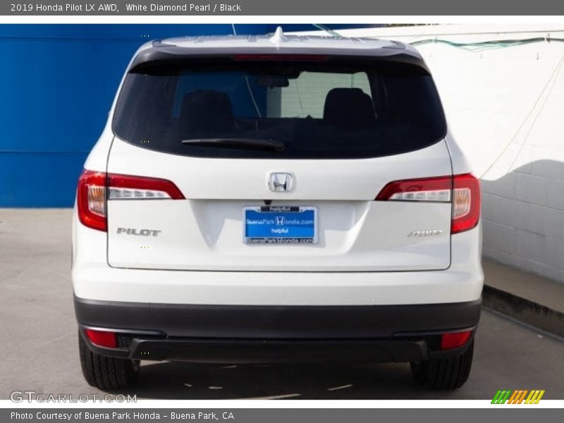 White Diamond Pearl / Black 2019 Honda Pilot LX AWD