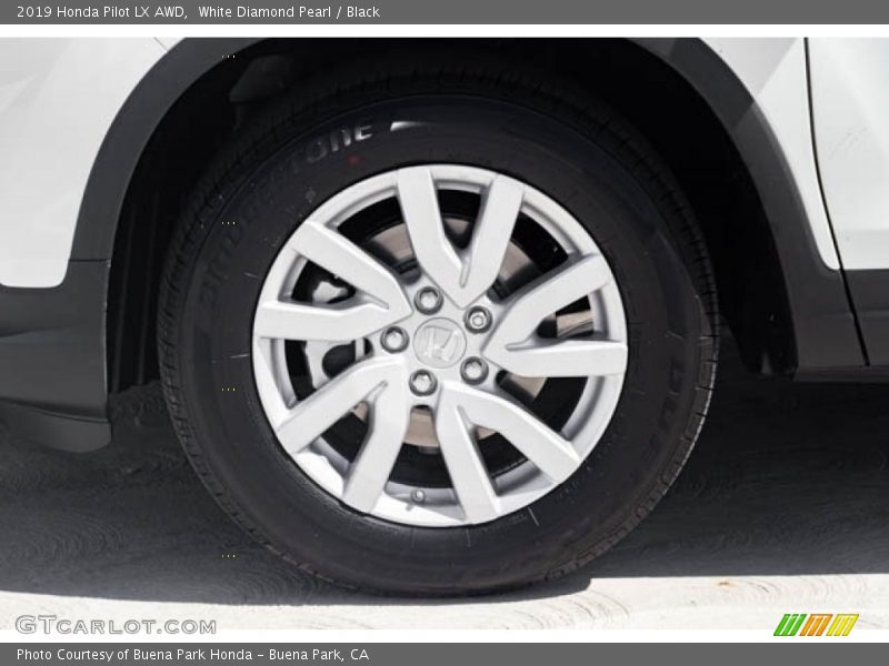 White Diamond Pearl / Black 2019 Honda Pilot LX AWD