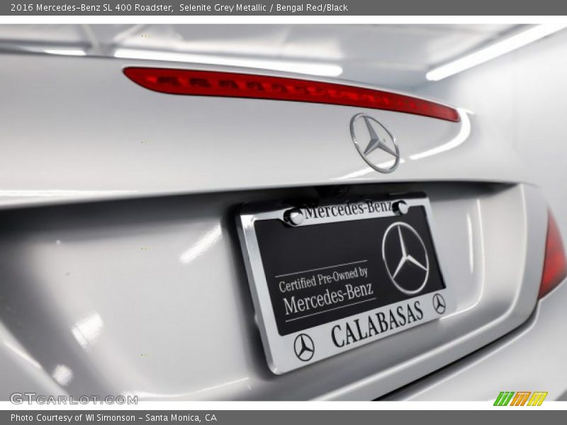 Selenite Grey Metallic / Bengal Red/Black 2016 Mercedes-Benz SL 400 Roadster