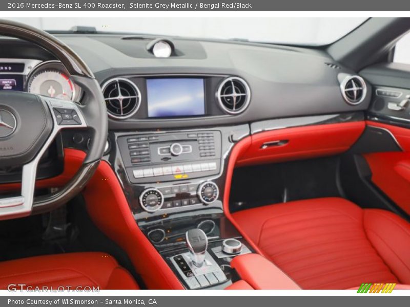 Selenite Grey Metallic / Bengal Red/Black 2016 Mercedes-Benz SL 400 Roadster