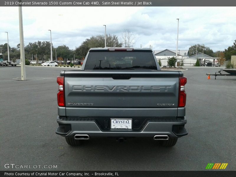 Satin Steel Metallic / Jet Black 2019 Chevrolet Silverado 1500 Custom Crew Cab 4WD