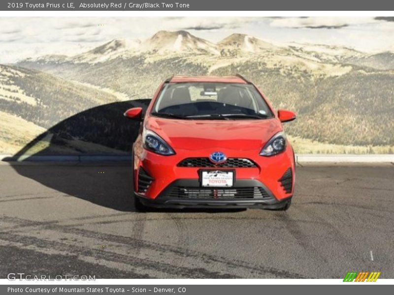 Absolutely Red / Gray/Black Two Tone 2019 Toyota Prius c LE