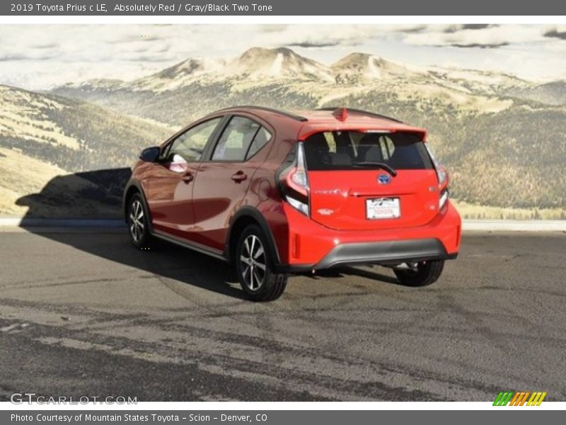 Absolutely Red / Gray/Black Two Tone 2019 Toyota Prius c LE