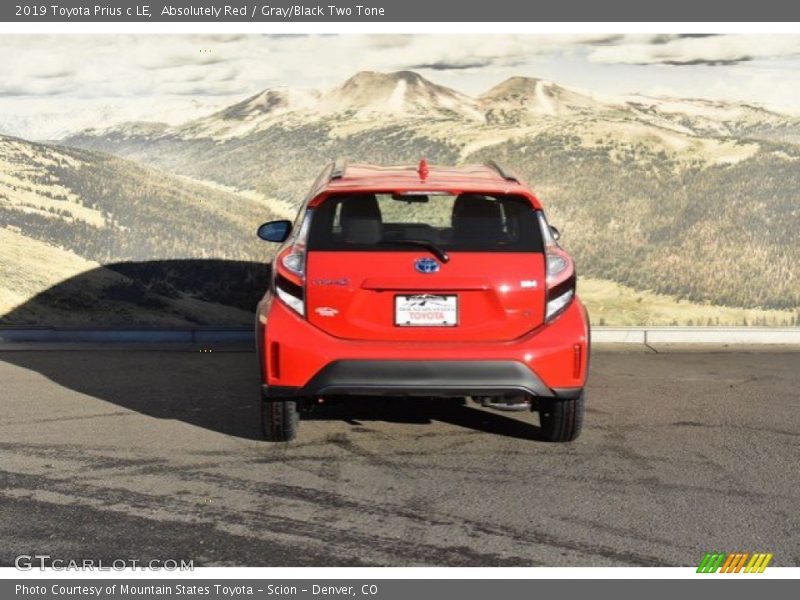 Absolutely Red / Gray/Black Two Tone 2019 Toyota Prius c LE