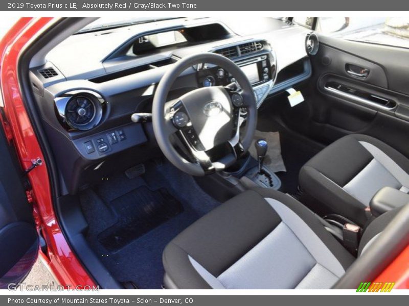 Absolutely Red / Gray/Black Two Tone 2019 Toyota Prius c LE
