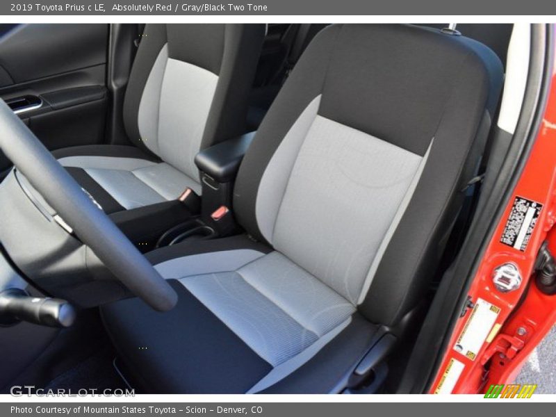 Absolutely Red / Gray/Black Two Tone 2019 Toyota Prius c LE