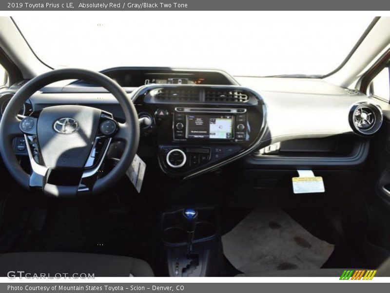 Absolutely Red / Gray/Black Two Tone 2019 Toyota Prius c LE