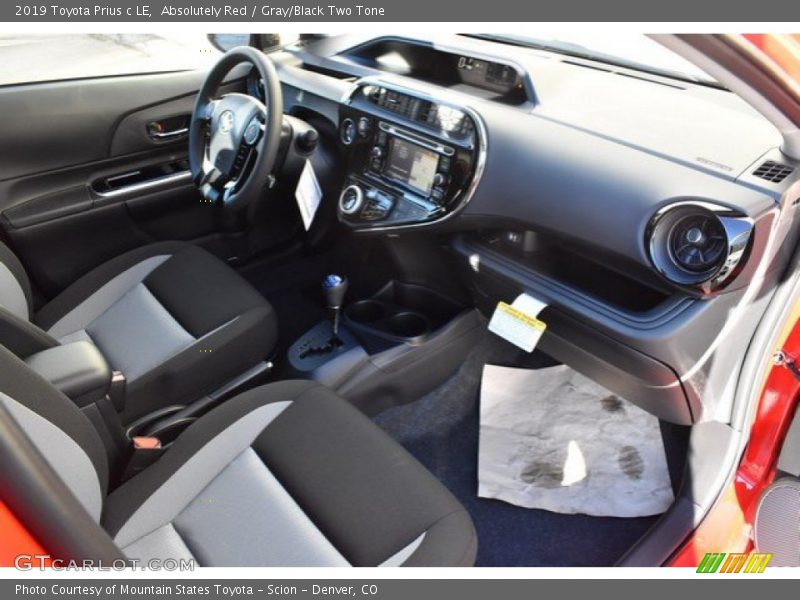 Absolutely Red / Gray/Black Two Tone 2019 Toyota Prius c LE