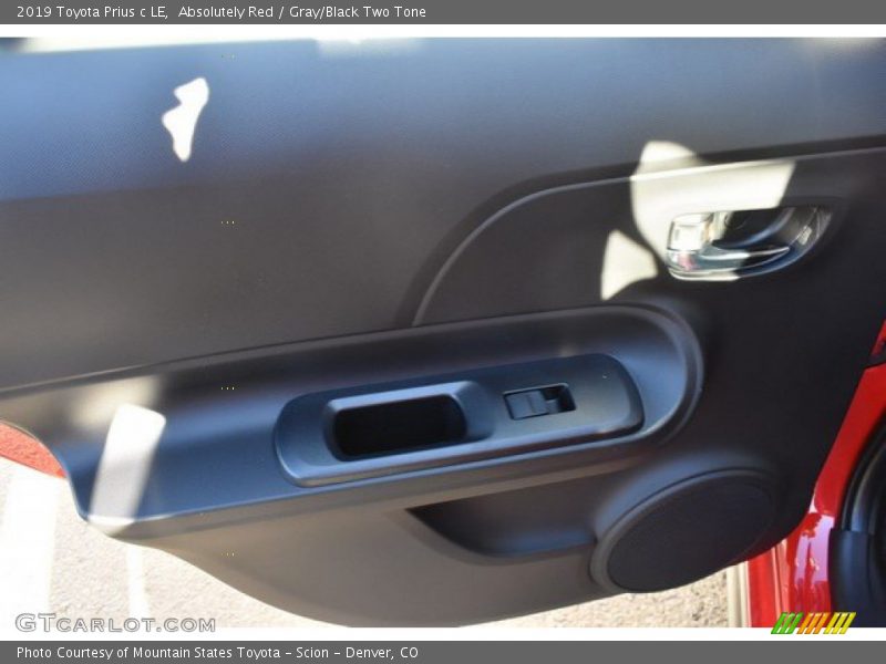 Absolutely Red / Gray/Black Two Tone 2019 Toyota Prius c LE