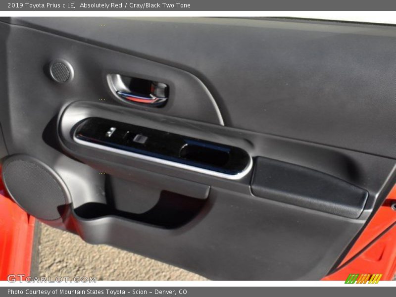Absolutely Red / Gray/Black Two Tone 2019 Toyota Prius c LE