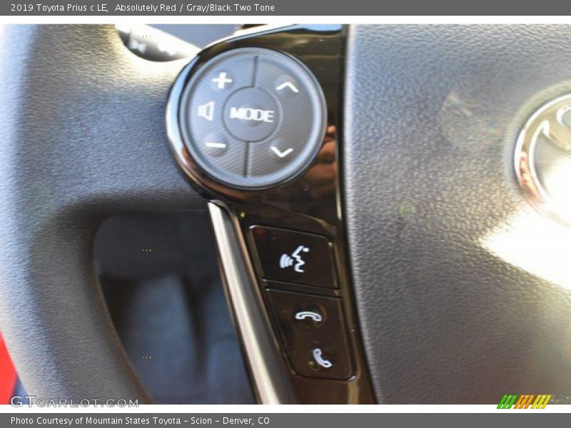 Absolutely Red / Gray/Black Two Tone 2019 Toyota Prius c LE
