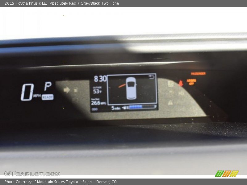Absolutely Red / Gray/Black Two Tone 2019 Toyota Prius c LE