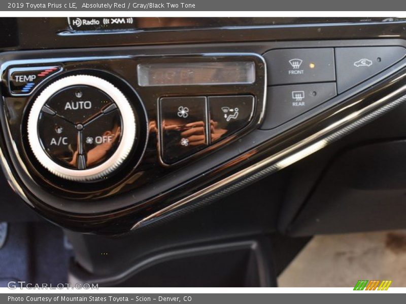 Absolutely Red / Gray/Black Two Tone 2019 Toyota Prius c LE