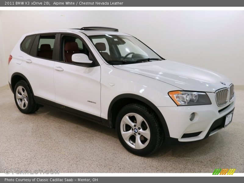 Alpine White / Chestnut Nevada Leather 2011 BMW X3 xDrive 28i