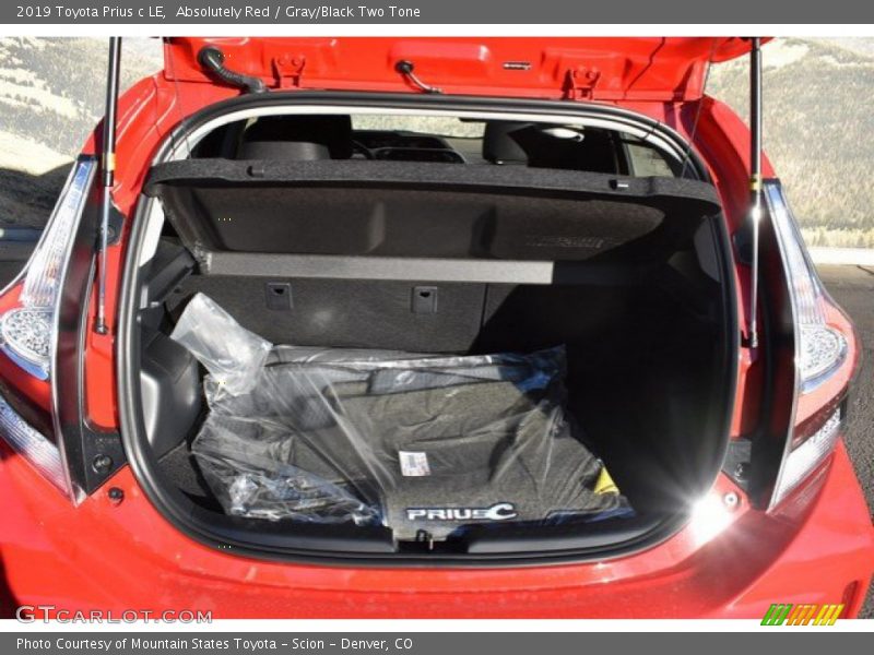 Absolutely Red / Gray/Black Two Tone 2019 Toyota Prius c LE