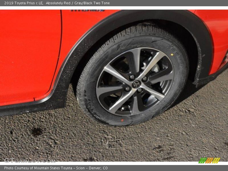 Absolutely Red / Gray/Black Two Tone 2019 Toyota Prius c LE