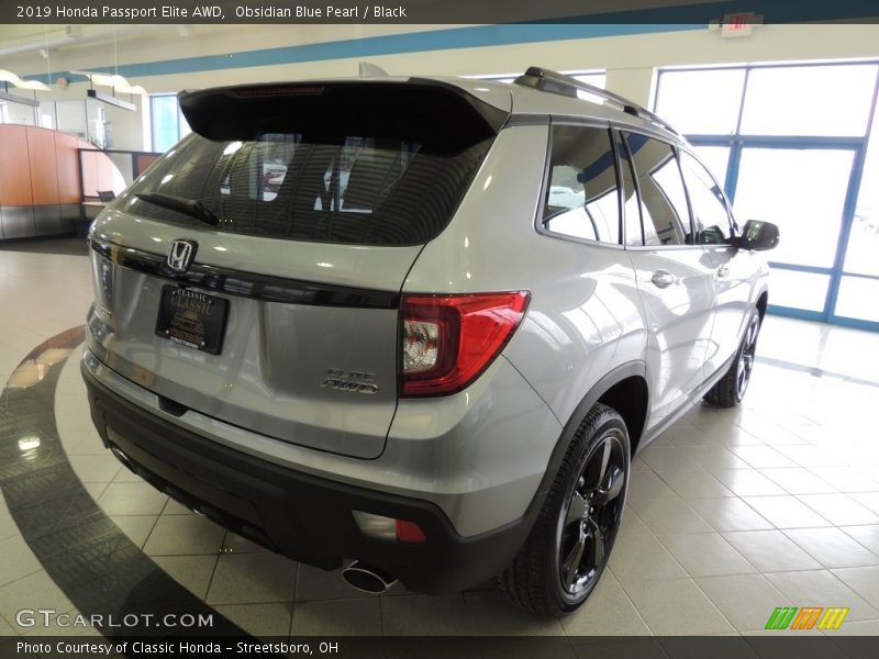 Obsidian Blue Pearl / Black 2019 Honda Passport Elite AWD