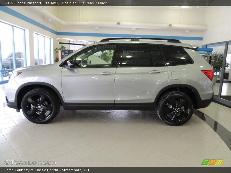 Obsidian Blue Pearl / Black 2019 Honda Passport Elite AWD