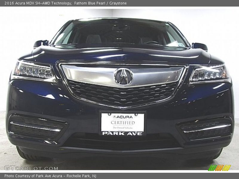 Fathom Blue Pearl / Graystone 2016 Acura MDX SH-AWD Technology