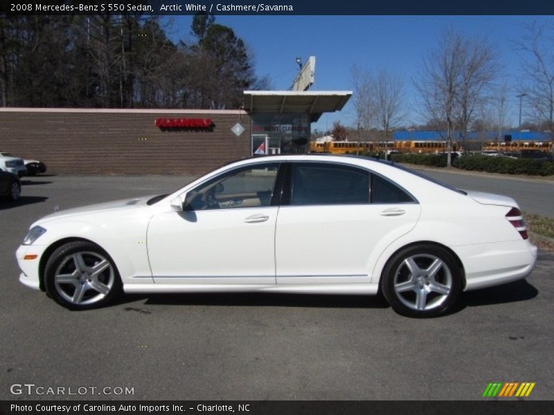 Arctic White / Cashmere/Savanna 2008 Mercedes-Benz S 550 Sedan