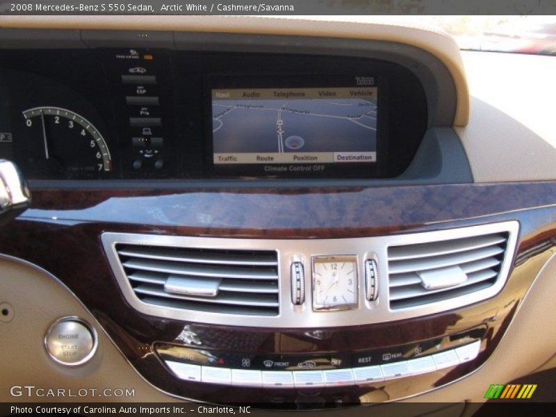 Arctic White / Cashmere/Savanna 2008 Mercedes-Benz S 550 Sedan