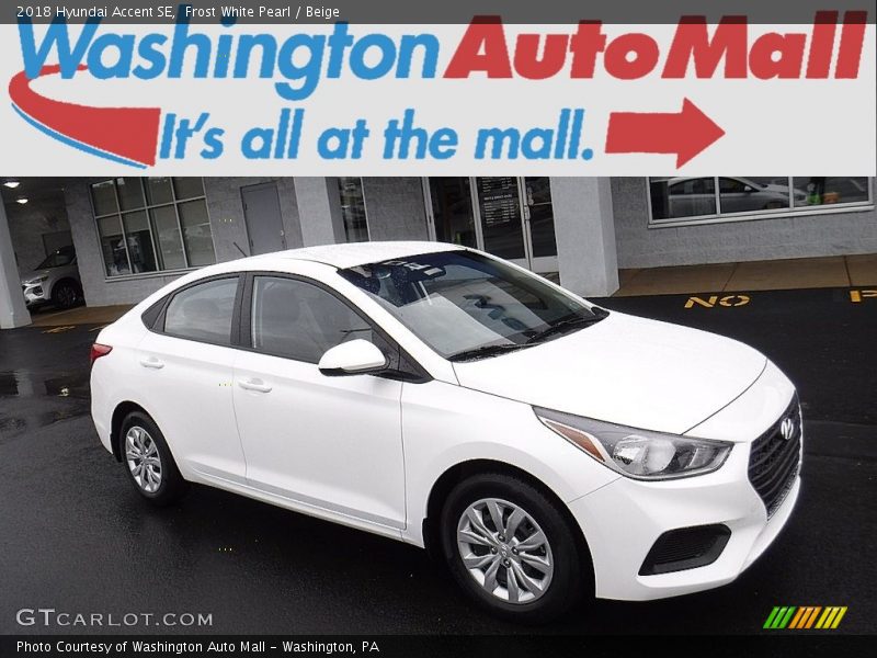 Frost White Pearl / Beige 2018 Hyundai Accent SE