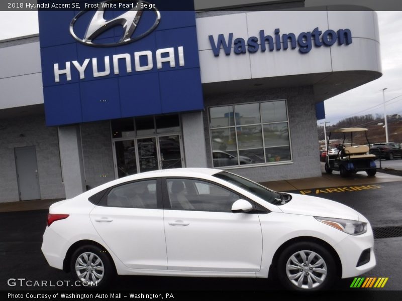 Frost White Pearl / Beige 2018 Hyundai Accent SE