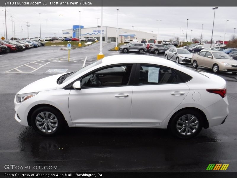 Frost White Pearl / Beige 2018 Hyundai Accent SE