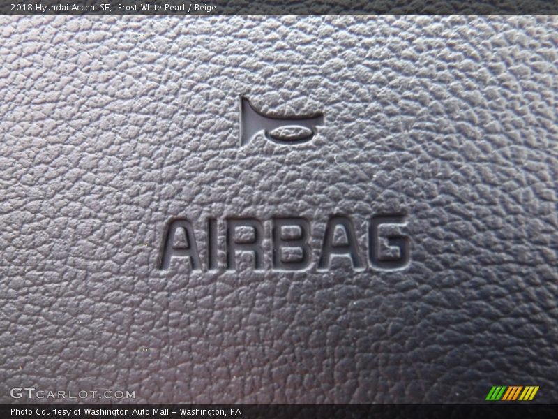 Frost White Pearl / Beige 2018 Hyundai Accent SE