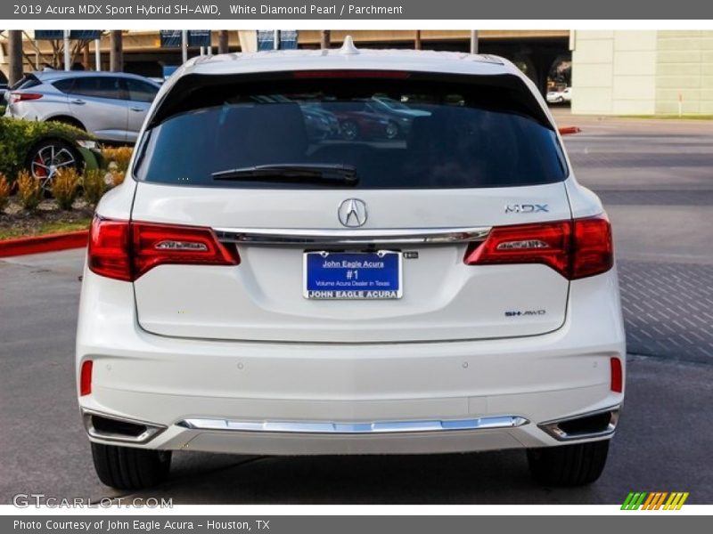 White Diamond Pearl / Parchment 2019 Acura MDX Sport Hybrid SH-AWD