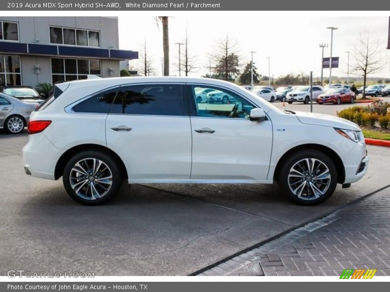 White Diamond Pearl / Parchment 2019 Acura MDX Sport Hybrid SH-AWD