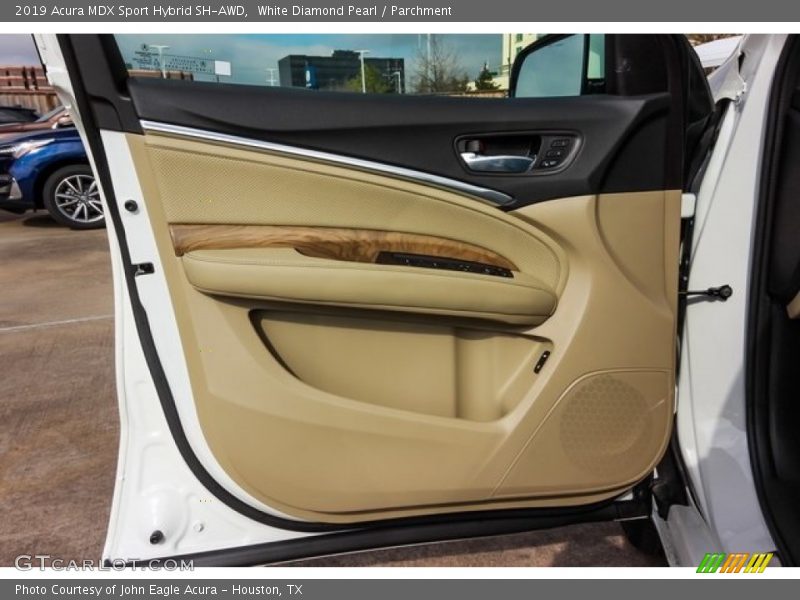 White Diamond Pearl / Parchment 2019 Acura MDX Sport Hybrid SH-AWD