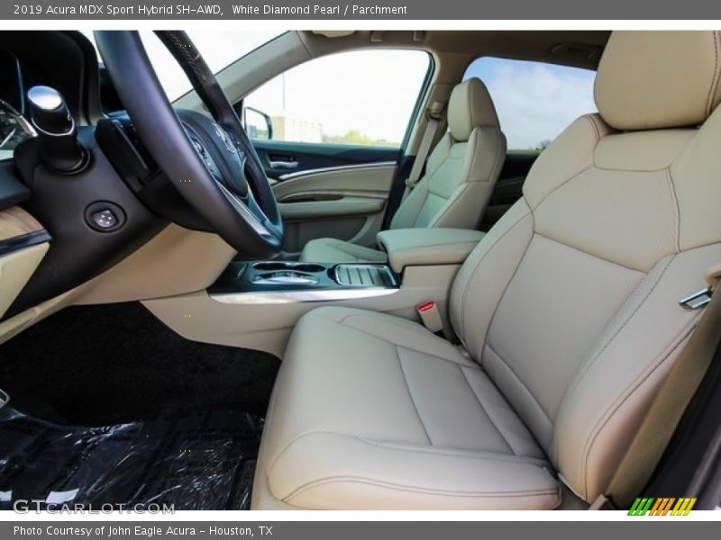 White Diamond Pearl / Parchment 2019 Acura MDX Sport Hybrid SH-AWD