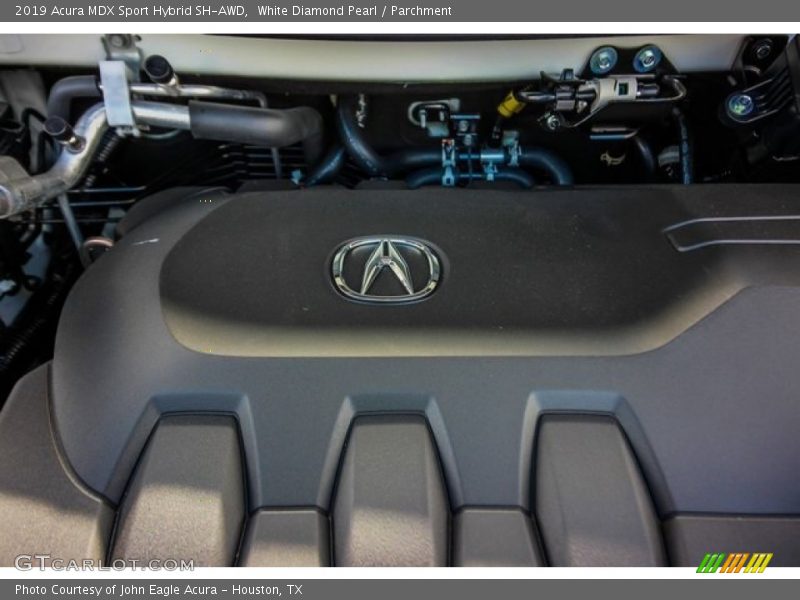 White Diamond Pearl / Parchment 2019 Acura MDX Sport Hybrid SH-AWD