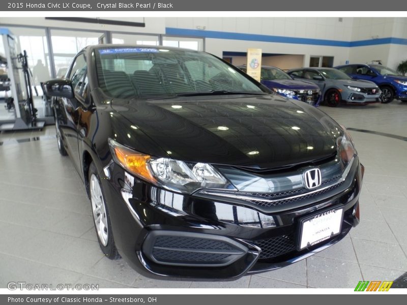 Crystal Black Pearl / Black 2015 Honda Civic LX Coupe