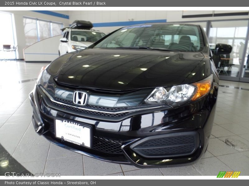 Crystal Black Pearl / Black 2015 Honda Civic LX Coupe