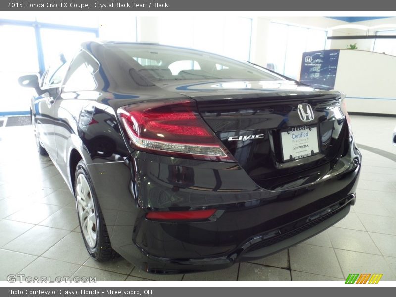 Crystal Black Pearl / Black 2015 Honda Civic LX Coupe