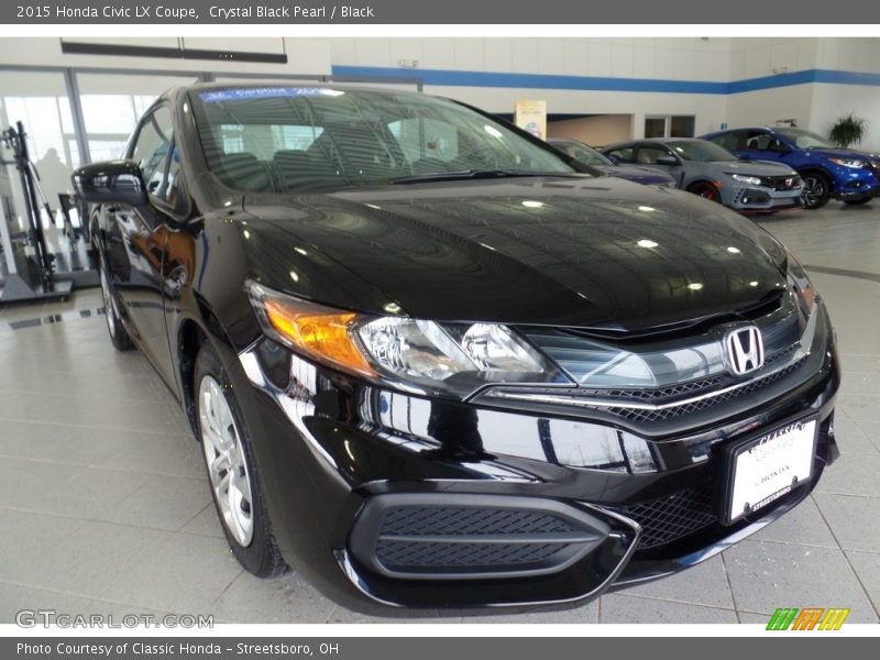 Crystal Black Pearl / Black 2015 Honda Civic LX Coupe