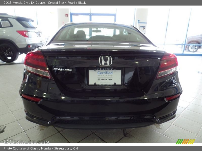 Crystal Black Pearl / Black 2015 Honda Civic LX Coupe