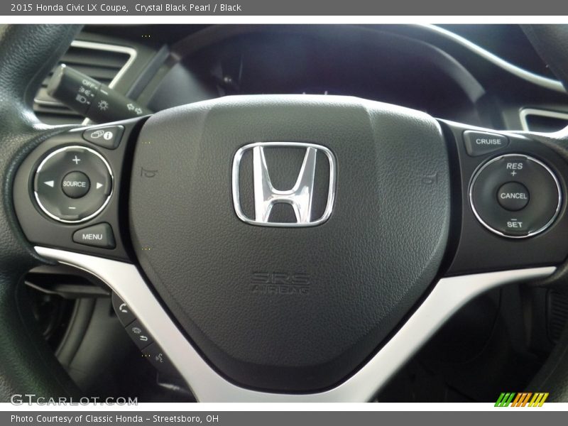 Crystal Black Pearl / Black 2015 Honda Civic LX Coupe