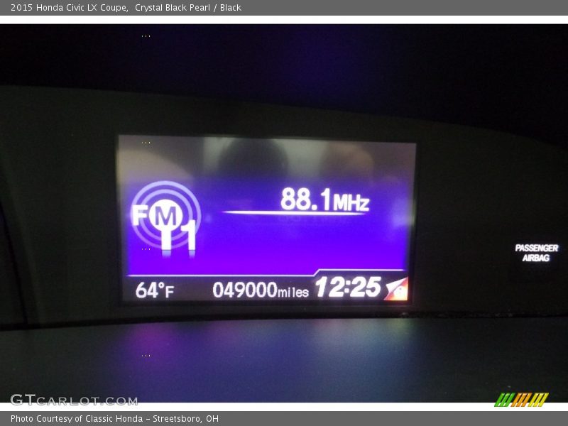 Crystal Black Pearl / Black 2015 Honda Civic LX Coupe