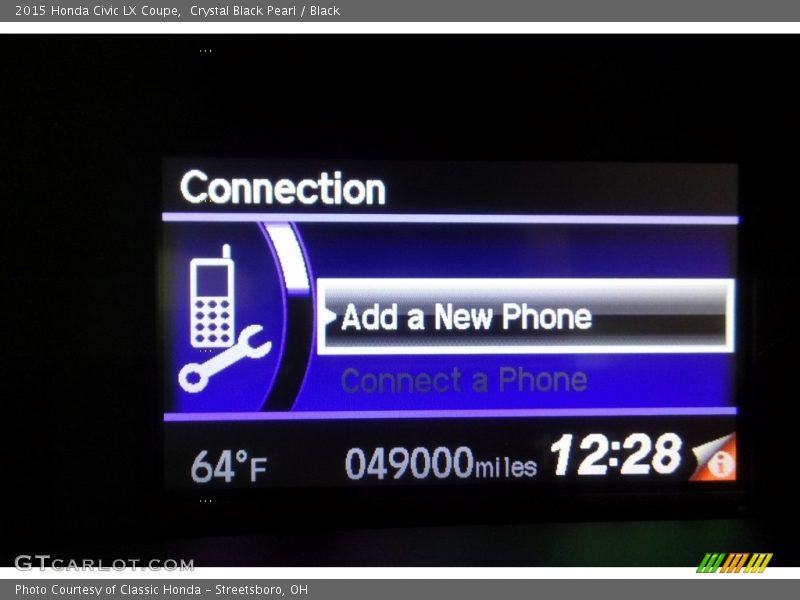 Crystal Black Pearl / Black 2015 Honda Civic LX Coupe