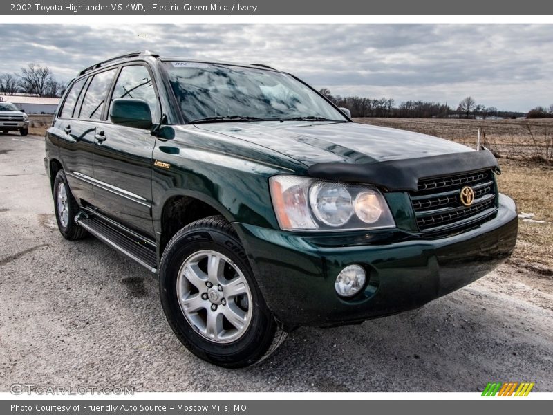 Electric Green Mica / Ivory 2002 Toyota Highlander V6 4WD