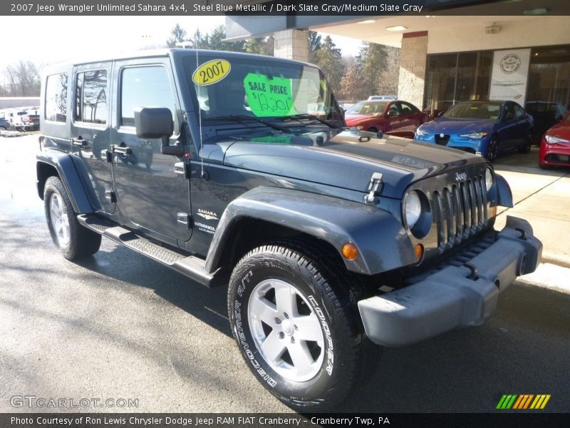 Steel Blue Metallic / Dark Slate Gray/Medium Slate Gray 2007 Jeep Wrangler Unlimited Sahara 4x4